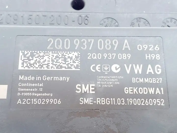 Skoda Fabia Mk3 (NJ) (2015 - 2021) 2Q0937089A Модуль управления кузовом (BCM) — фото 2