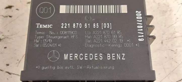 Mercedes-Benz S W221 (2005 - 2013) Блок управления крышкой багажника — фото 2