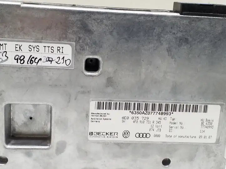 Audi A6 S6 C6 4F (2004 - 2008) 4E0035729 Прочие блоки управления — фото 4