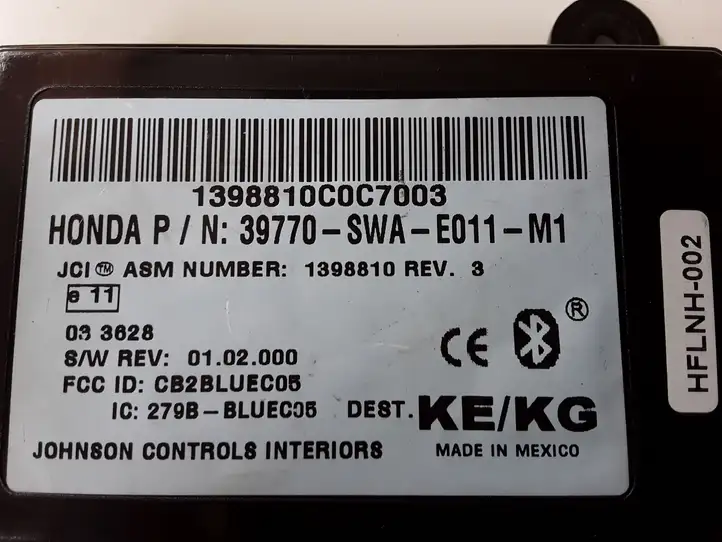 Honda CR-V (2006 - 2009) 39770SWAE011 Bluetooth модуль — фото 3
