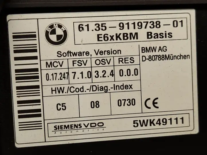 BMW 5 E60 E61 (2004 - 2010) 9119738 Прочие блоки управления — фото 2