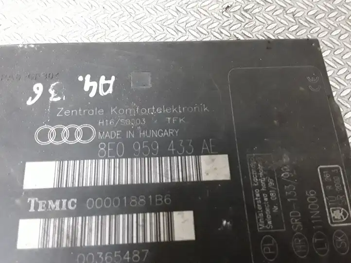 Audi A4 S4 B6 8E 8H (2000 - 2006) 8E0959433AE Модуль комфорта — фото 3
