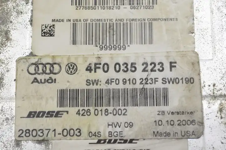 Audi A6 S6 C6 4F (2004 - 2008) 4F0035223F Усилитель звука — фото 3