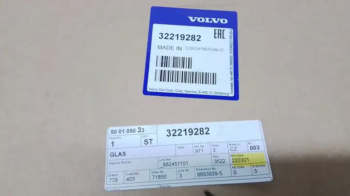 Volvo S90, V90 (2016 - 2020) 32219282 Заднее боковое стекло — фото 5