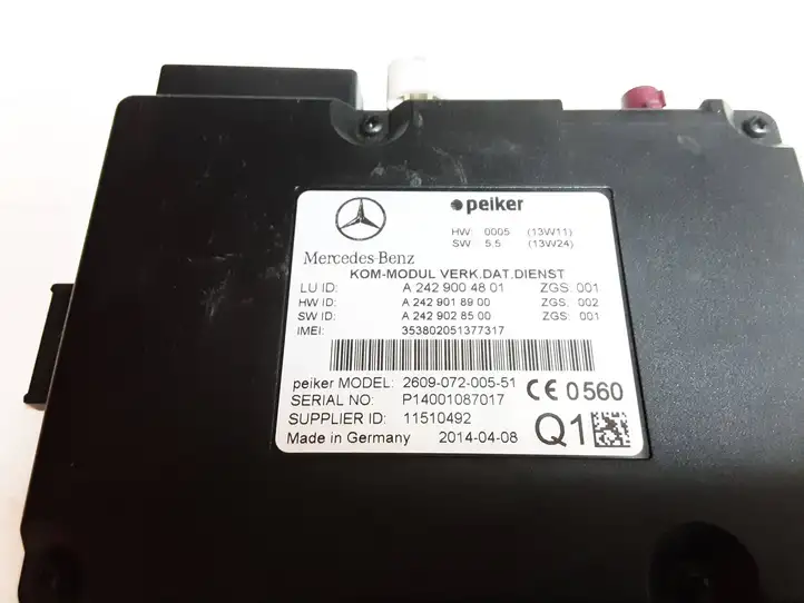 Mercedes-Benz E W212 (2009 - 2016) A2429004801 Прочие блоки управления — фото 3