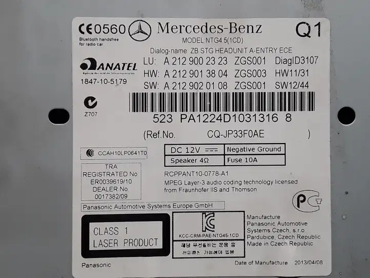 Mercedes-Benz E W212 (2009 - 2016) A2129002323 Магнитола / мультимедийная система — фото 7
