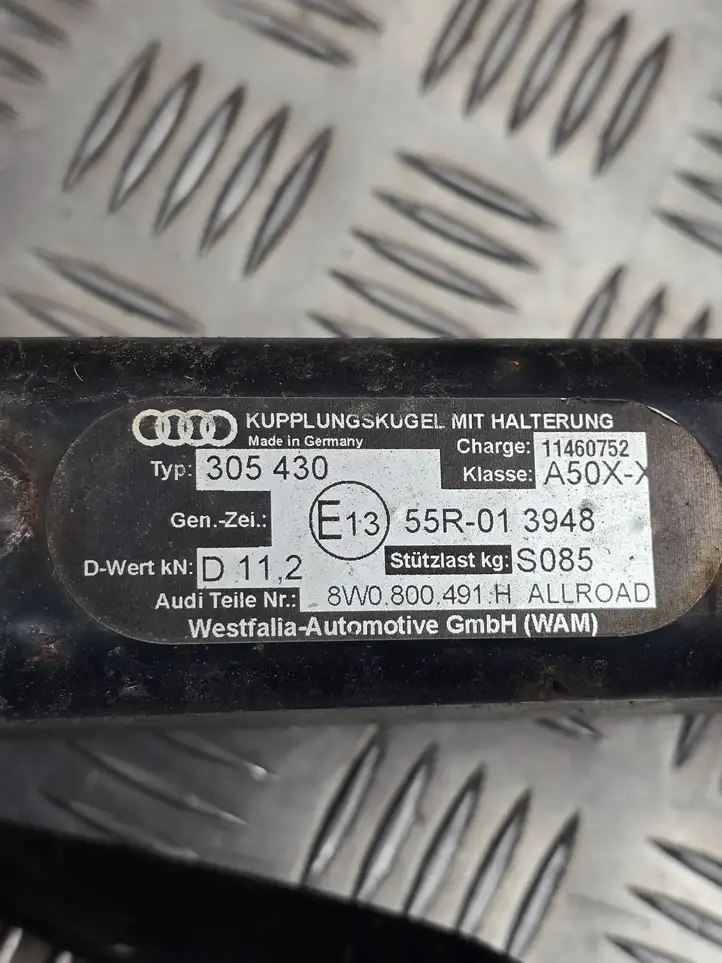 Audi A4 Allroad B9 (2016 - 2019) 8W0800491H Комплект буксировочного крюка — фото 11