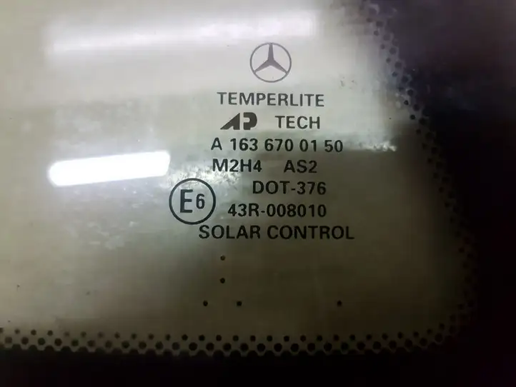 Mercedes-Benz ML W163 (1997 - 2005) A1636700150 Заднее боковое стекло — фото 2