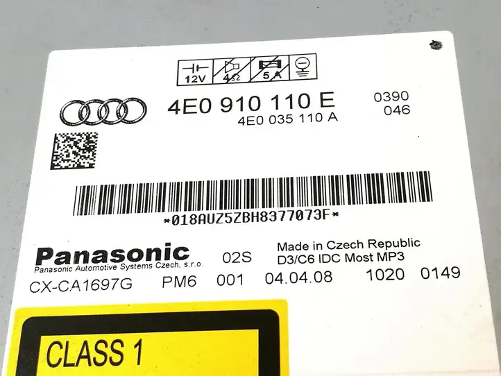Audi A6 S6 C6 4F (2008 - 2011) 4E0910110E CD/DVD чейнджер — фото 9