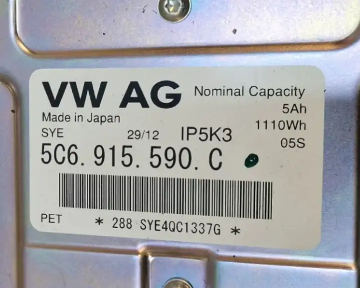Volkswagen Jetta VI (2011 - 2018) 5C6915590C Аккумулятор гибридного / электрического автомобиля — фото 8