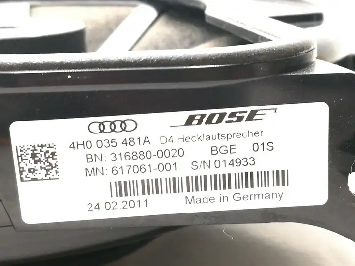Audi A8 S8 D4 4H (2010 - 2014) 4H0035481A Динамики задней полки — фото 4