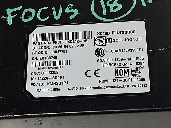Ford Focus (2015 - 2019) FR3T14D212SB Bluetooth модуль — фото 3