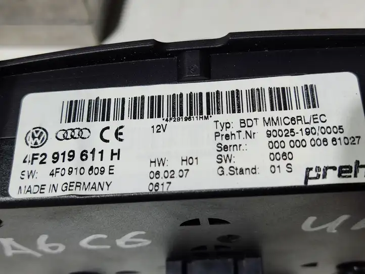 Audi A6 S6 C6 4F (2004 - 2008) 4F2919611H Контроллер мультимедийной системы — фото 2