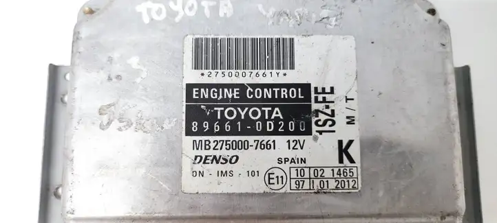 Toyota Yaris (1999 - 2003) 896610D200 Блок управления двигателем (ЭБУ) — фото 4