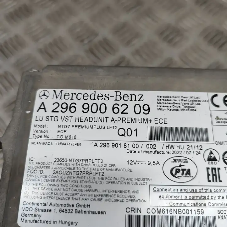 Mercedes-Benz EQE v295 (2022 - ) A2969006209 Магнитола / мультимедийная система — фото 6
