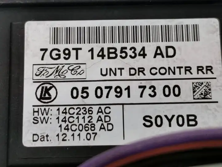 Ford S-MAX (2006 - 2010) 7G9T14B534AD Блок управления дверью — фото 4