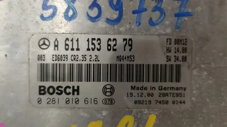 Mercedes-Benz Sprinter W901 W902 W903 W904 (1995 - 2007) A6111530591 Блок управления двигателем (ЭБУ) — фото 6