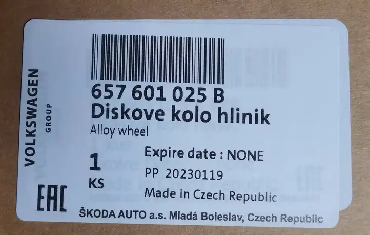 Skoda Scala (2018 - ) 657601025B Легкосплавный колесный диск R16 — фото 2