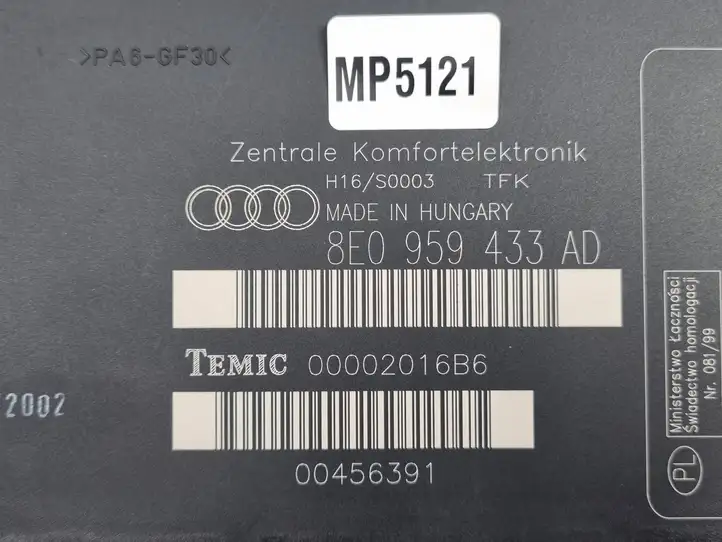 Audi A4 S4 B6 8E 8H (2000 - 2006) 8E0959433AD Модуль комфорта — фото 4