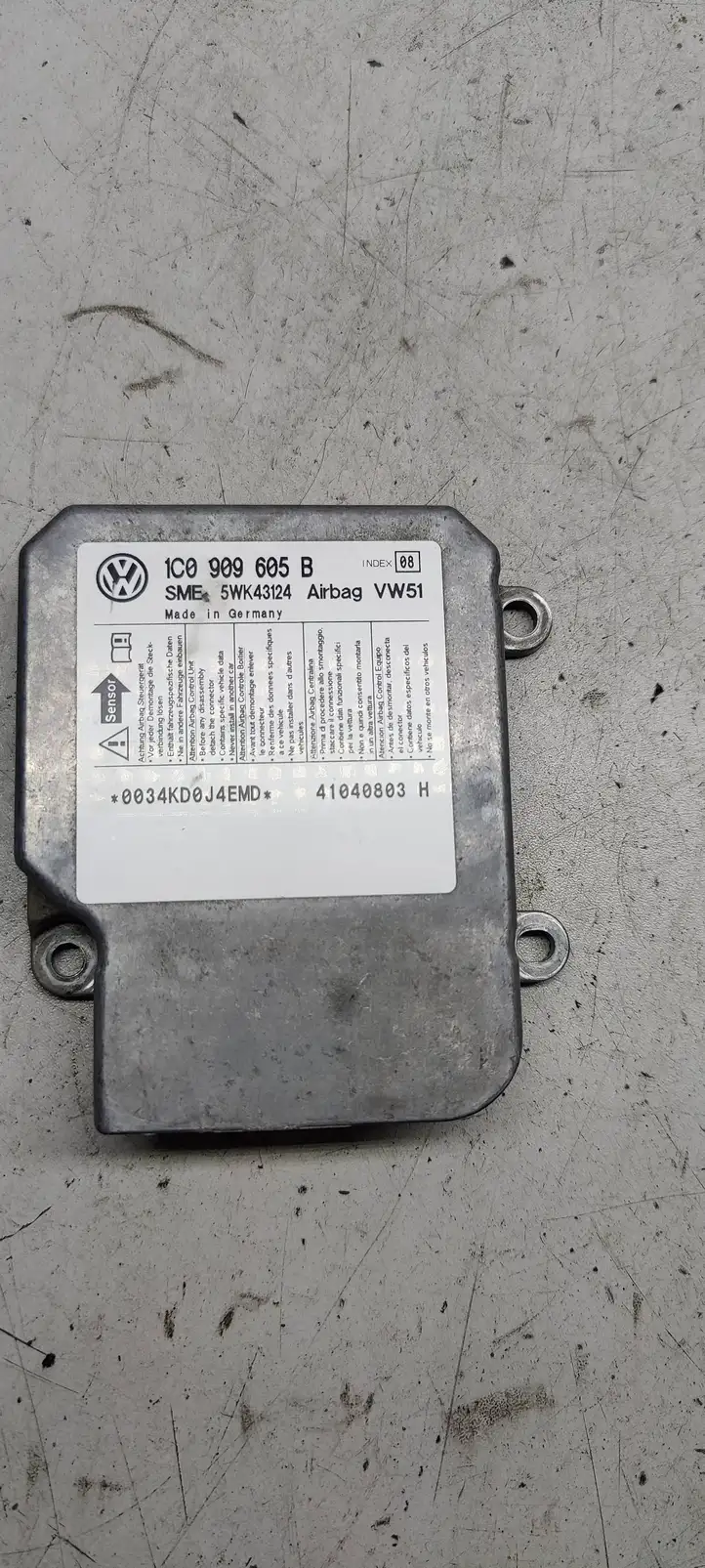 Volkswagen PASSAT B5.5 (2001 - 2005) 1C0909605B Блок управления SRS — фото 1