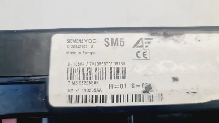 Volkswagen Sharan (2003 - 2010) 7M3962258AK Модуль комфорта — фото 3