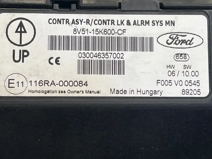 Ford Fiesta (2006 - 2008) 8V5115K600CF Модуль комфорта — фото 3