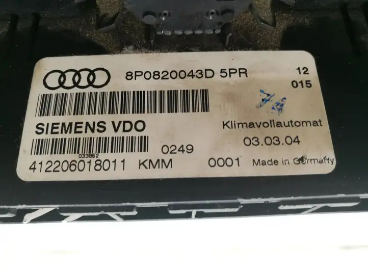 Audi A3/S3 8P (2004 - 2008) 8P0820043D Управление климат контролем — фото 5