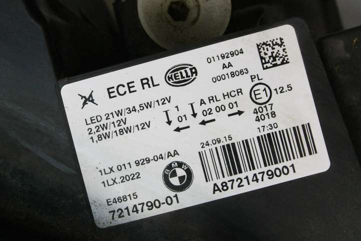 BMW 1 F20 F21 (2011 - 2019)  7214790 Передняя фара