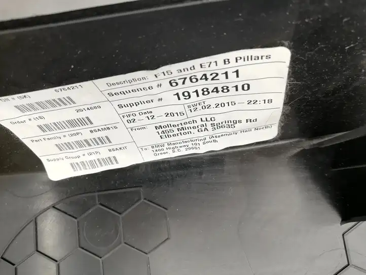 BMW X6 F16 (2014 - 2017) 6764211 Верхняя обшивка стойки B — фото 3