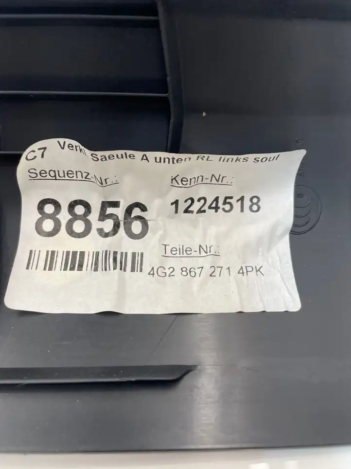 Audi A6 C7 (2014 - 2018) 4G2867271 Внутренняя отделка переднего порога — фото 4