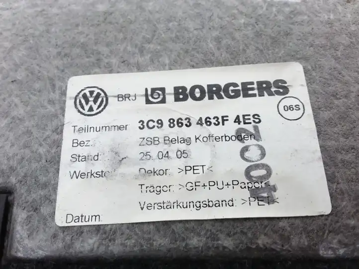 Volkswagen PASSAT B6 (2005 - 2010) 3C9863463F Коврик багажника — фото 3