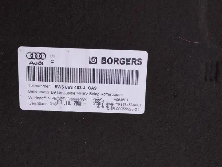 Audi A4 S4 B9 8W (2019 - ) 8W5863463J Коврик багажника — фото 8