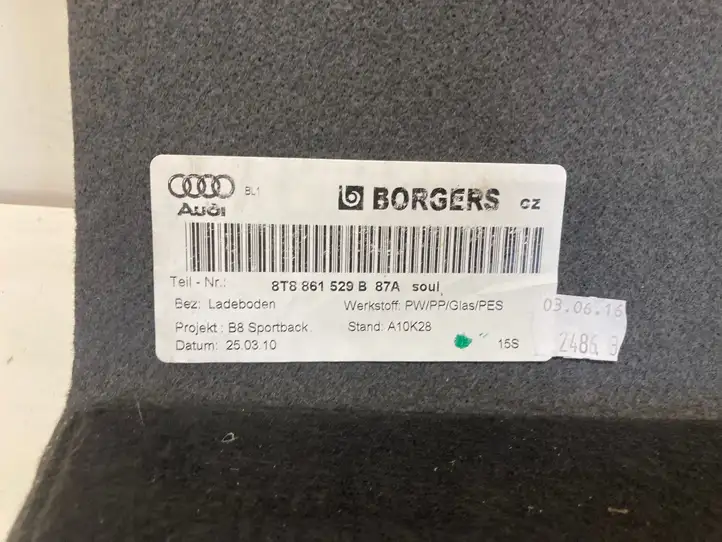 Audi A5 8T 8F (2011 - 2016) 8T8861529B Коврик багажника — фото 2