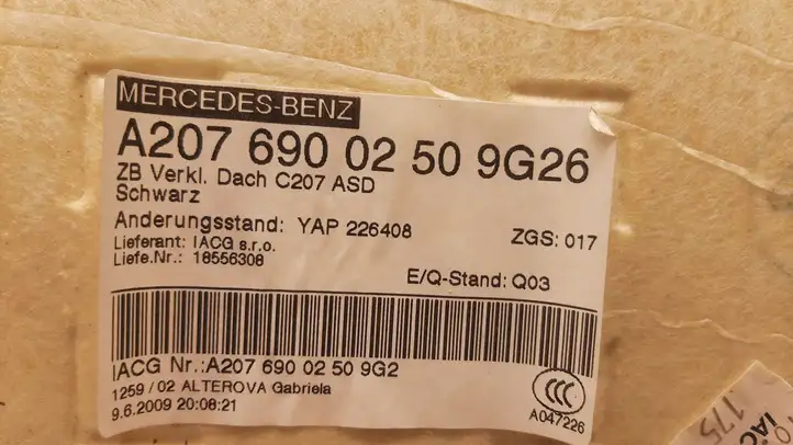 Mercedes-Benz E C207 W207 (2009 - 2017) A2076900250 Потолочная обшивка — фото 7