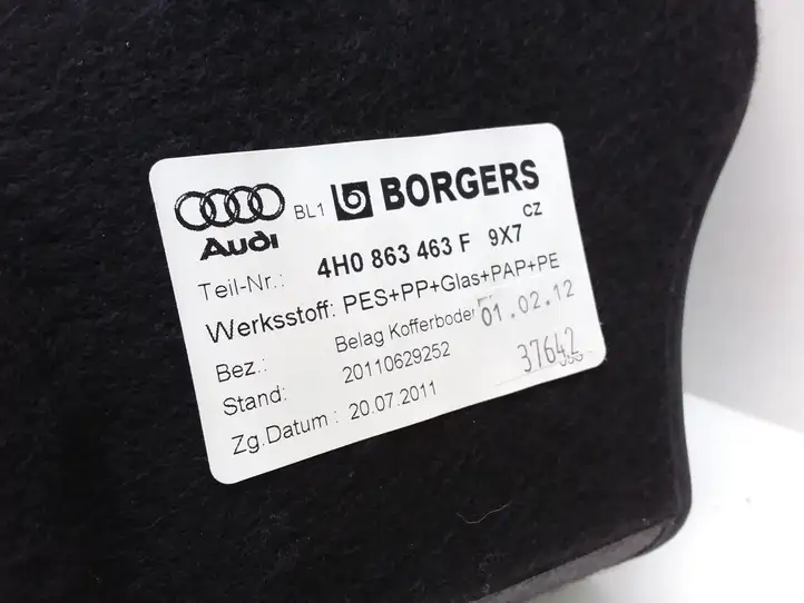 Audi A8 S8 D4 4H (2010 - 2014) 4H0863463F Пол багажника — фото 3