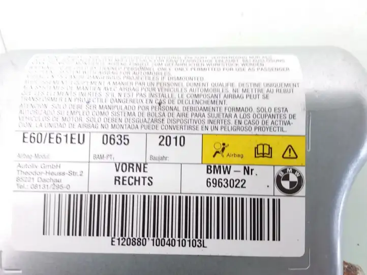 BMW 5 E60 E61 (2004 - 2010) 6963022 Подушка безопасности двери — фото 4