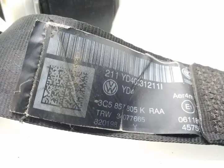 Volkswagen PASSAT B7 (2011 - 2014) 3C5857805K Задний ремень безопасности — фото 6