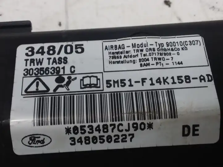 Ford Focus (2005 - 2008) 5M51F14K158AD Боковая подушка безопасности шторка — фото 3