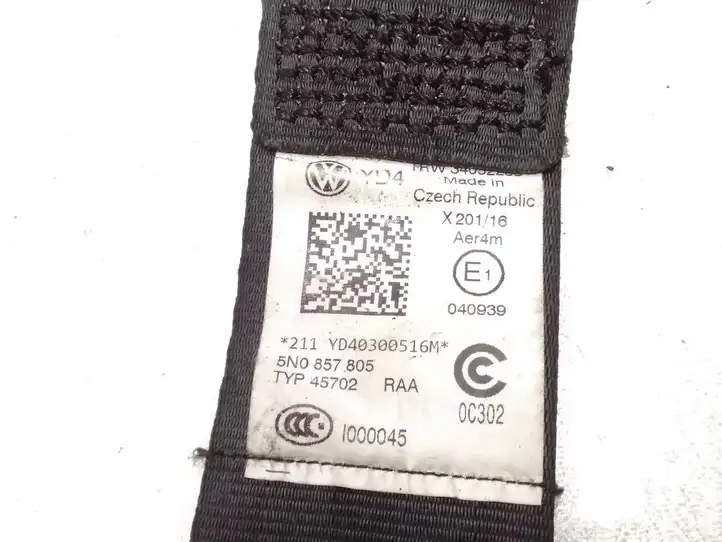 Volkswagen Tiguan (2011 - 2016) 5N0857805 Задний ремень безопасности — фото 4
