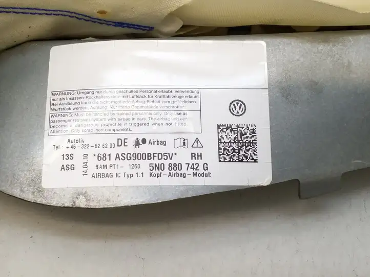 Volkswagen Tiguan (2007 - 2011) 5N0880742G Боковая подушка безопасности шторка — фото 4