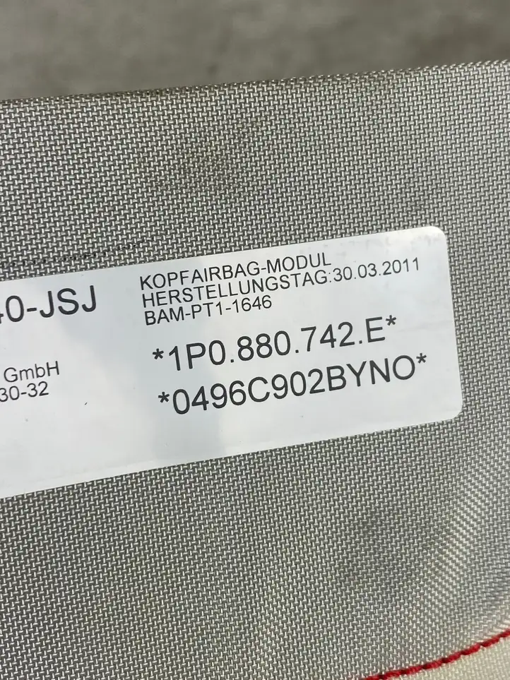 Seat Leon (1P) (2005 - 2012) 1P0880742E Боковая подушка безопасности шторка — фото 4