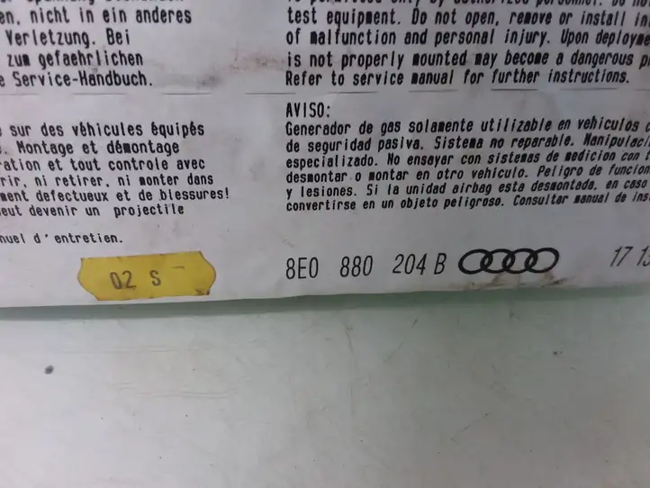 Audi A4 S4 B6 8E 8H (2000 - 2006) 8E0880204B Подушка безопасности пассажира — фото 2