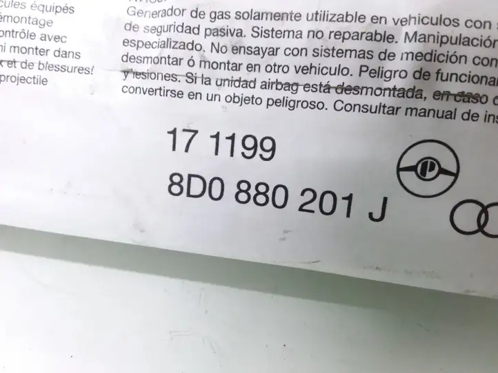 Audi A4 S4 B5 8D (1999 - 2001) 8D0880201J Подушка безопасности пассажира — фото 3