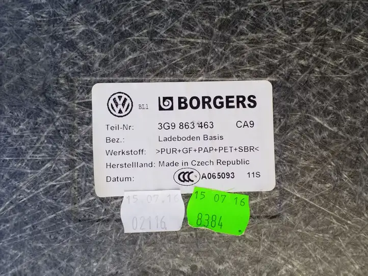 Volkswagen PASSAT B8 (2015 - ) 3G9863463 Пол багажника — фото 3