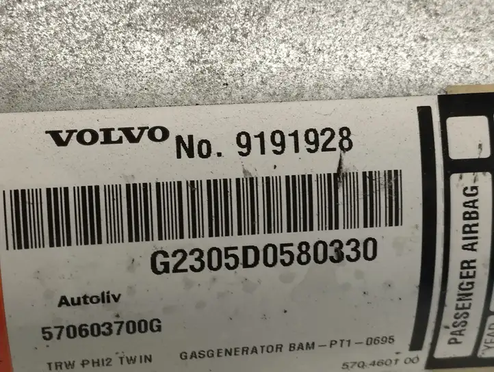 Volvo S60 (2000 - 2004) 9191928 Подушка безопасности пассажира — фото 4