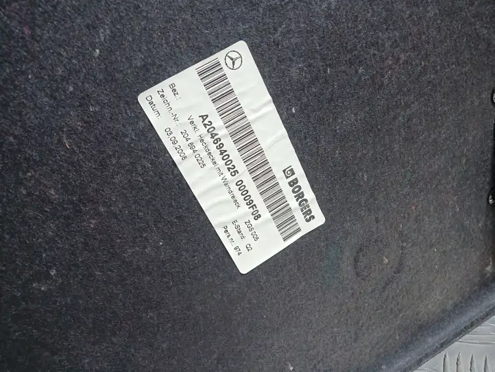 Mercedes-Benz C W204 (2007 - 2014) A2046940025 Прочая отделка багажника — фото 4