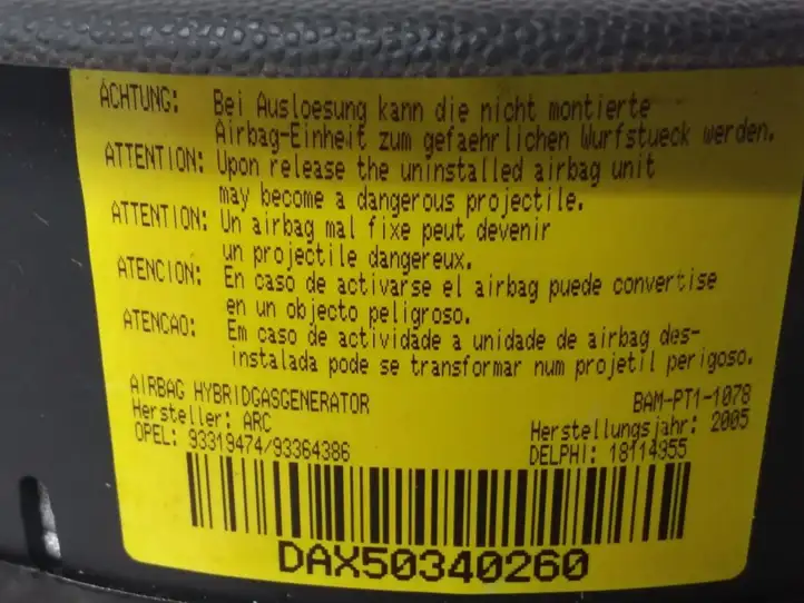 Opel Meriva A (2002 - 2006) 93319474 Подушка безопасности руля — фото 4