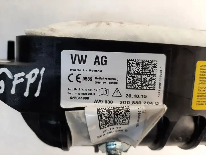 Volkswagen PASSAT B7 (2011 - 2014) 3G0880204D Подушка безопасности пассажира — фото 4
