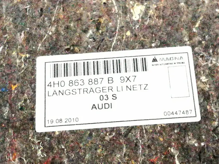 Audi A8 S8 D4 4H (2010 - 2014) 4H0863887B Боковая обшивка багажника — фото 2