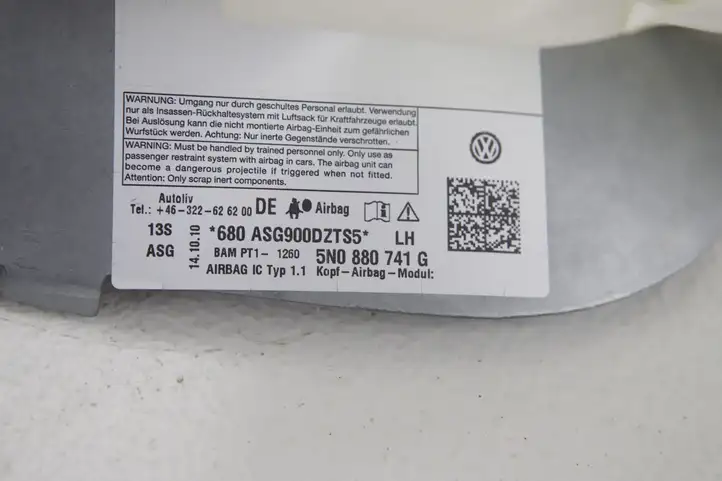 Volkswagen Tiguan (2007 - 2011) 5N0880741G Боковая подушка безопасности шторка — фото 6